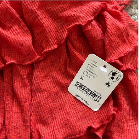 Free People Free-est NWT red blouse size M - Picture 5 of 7